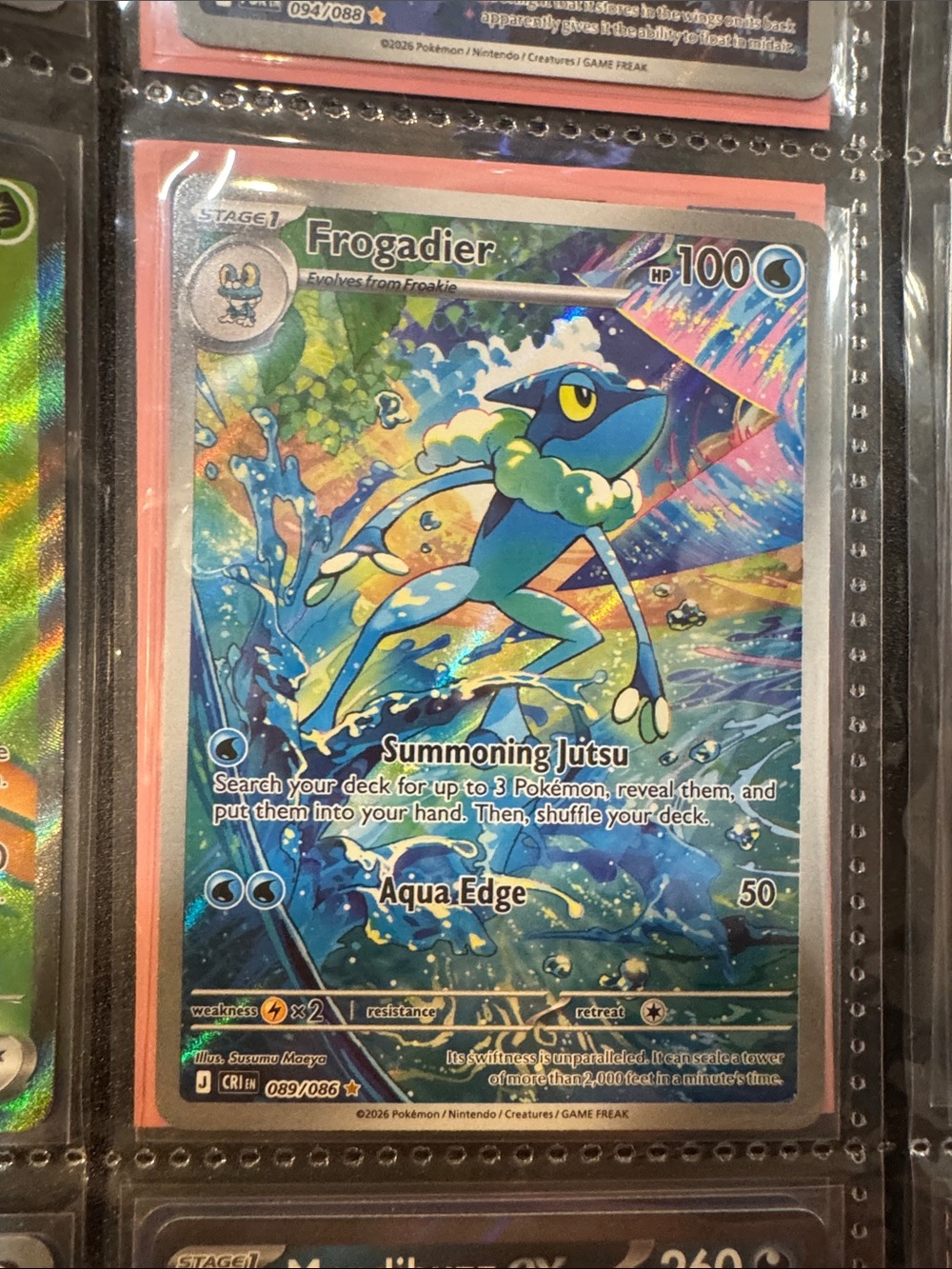 Pokemon Frogadier Holo Blue Green Card